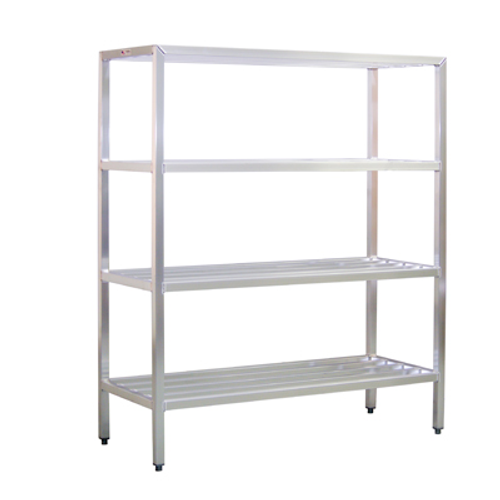 New Age 1068 H.D. Series Shelving Unit 4-Tier 72"W 1500 Lbs. Shelf Capacity All Welded 1-1/2" Aluminum Tube Construction