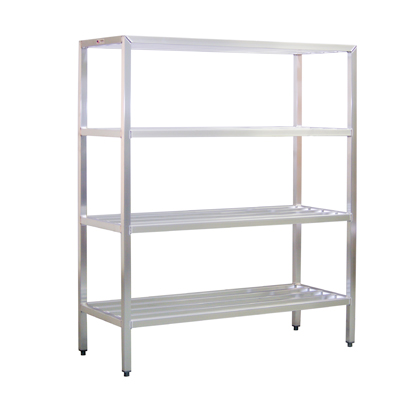 New Age 1067 H.D. Series Shelving Unit 4-Tier 60"W 1500 Lbs. Shelf Capacity All Welded 1-1/2" Aluminum Tube Construction