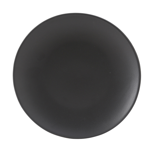 Tuxton VBA-090 Porcelain Black Round Plate (2 Dozen Per Case)