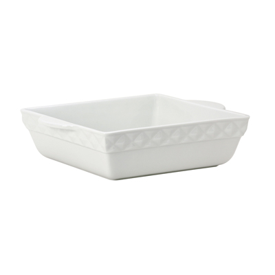 Tuxton EAP-401 3-1/4 qt Porcelain Porcelain White Square Casserole Dish (2 Each Per Case)