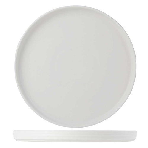 Tuxton VWAS106 10-3/4" Porcelain Matte White Round Plate (1 Dozen)