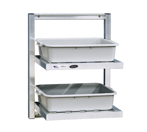 New Age 98142 Bus Tub Shelf Wall-Mounted Universal (2) Tier 12" Shelf Clearance T-Bar Shelves With 1-1/2" Tube Frame