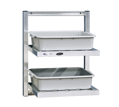 New Age 98142 Bus Tub Shelf Wall-Mounted Universal (2) Tier 12" Shelf Clearance T-Bar Shelves With 1-1/2" Tube Frame