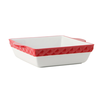 Tuxton EAQ-401 3-1/4 qt Porcelain Square Casserole Dish (2 Each Per Case)