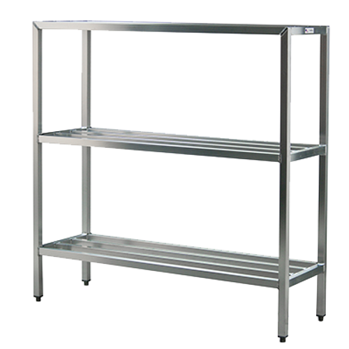 New Age 1048 H.D. Series Shelving Unit 3-Tier 72"W 1500 Lbs. Shelf Capacity All Welded 1-1/2" Aluminum Tube Construction