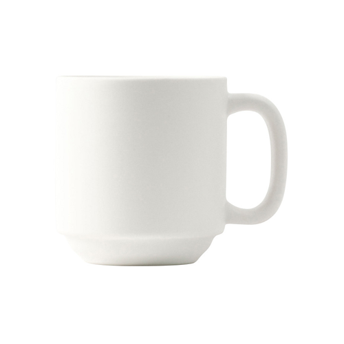 Tuxton VWM-110J 11 Oz. Porcelain Matte White Yukon Mug (2 Dozen Per Case)