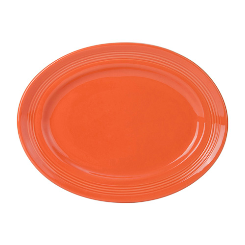 Tuxton CPH-136 Ceramic Papaya Oval / Oblong Platter (6 Each Per Case)