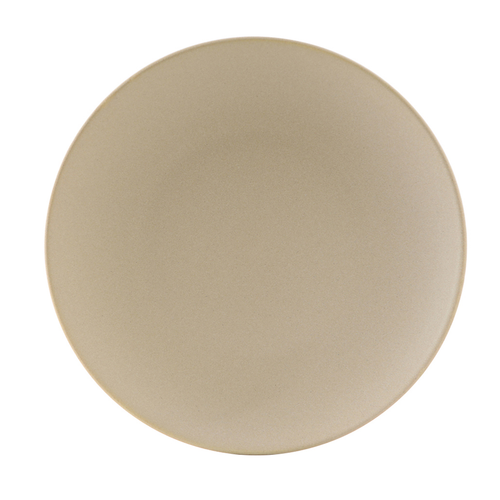 Tuxton VYA-115 Porcelain Matte Beige Round Plate (1 Dozen)
