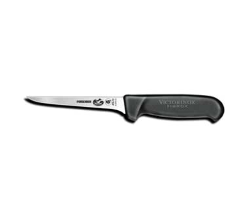 Victorinox Swiss Army 5.6413.12 5" Black Boning Knife with Fibrox Pro Handle