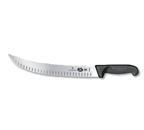 Victorinox Swiss Army 5.7323.31 12" Black Granton Edge Cimeter Knife with Fibrox Pro Handle