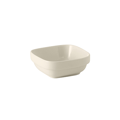 Tuxton HP1-05A 5-1/2 Oz. Ceramic American White/Eggshell Square Dish (4 Dozen Per Case)