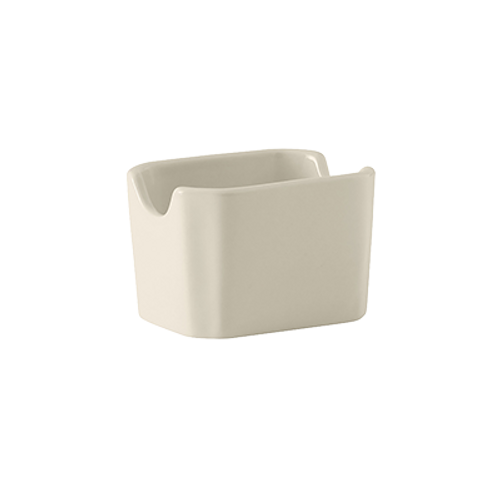 Tuxton BEQ-034 Ceramic American White/Eggshell Rectangular Sugar Packet Holder (1 Dozen)