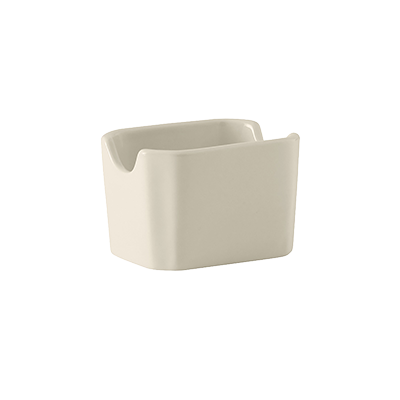 Tuxton BEQ-034 Ceramic American White/Eggshell Rectangular Sugar Packet Holder (1 Dozen)