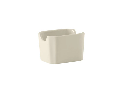 Tuxton BEQ-034 Ceramic American White/Eggshell Rectangular Sugar Packet Holder (1 Dozen)