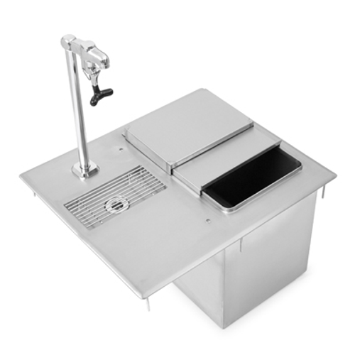 John Boos PB-DIIBWS2118-P 21"W x 18"D x 13"H Stainless Steel Ice & Water Unit