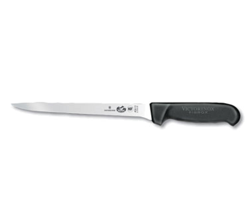Victorinox Swiss Army 5.3763.20-X5 8" Black Boning Knife with Fibrox Nylon Handle