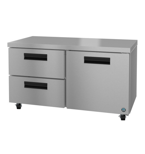 Hoshizaki UR60B-D2 60"W Two-Section Solid Door Reach-In Steelheart Series Undercounter Refrigerator
