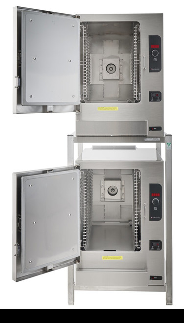 Cleveland 22CET66.1 SteamChef 6 Double Deck 12 Pan Electric Floor Steamer - 208-240 Volts