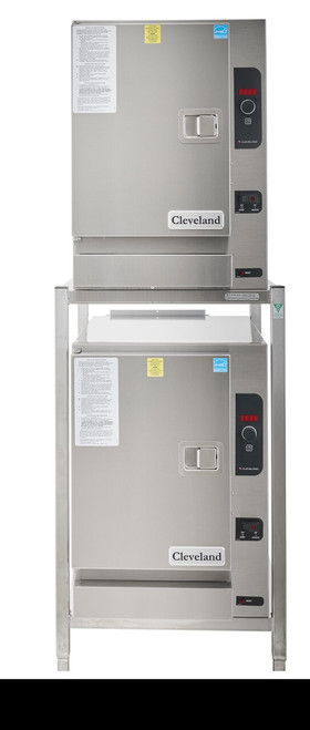 Cleveland 22CET66.1 SteamChef 6 Double Deck 12 Pan Electric Floor Steamer - 208-240 Volts