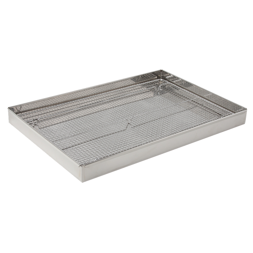 Matfer Bourgeat 313004 23-3/4"L x 15-3/4"W x 2"H Stainless Steel Baba Draining Box