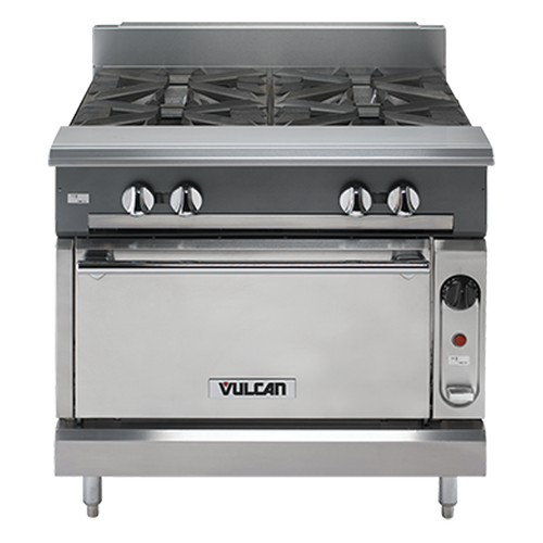 Vulcan VCBB24B-LP 24" W Stainless Steel Liquid Propane V Series Heavy Duty Range - 65,000 BTU