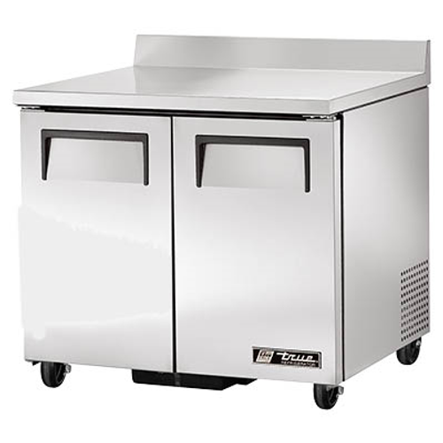 True TWT-36-HC 36.38"W Two-Section Stainless Steel Door Work Top Refrigerator