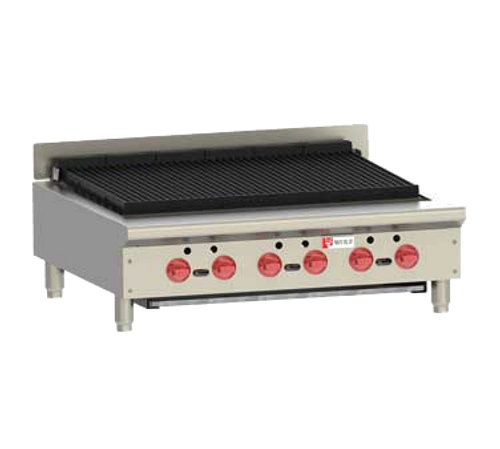 Wolf ACB36-NG 36" Natural Gas Countertop Charbroiler - 102,000 BTU