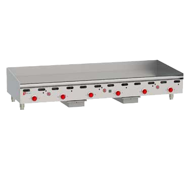 Wolf ASA72-LP 72" Liquid Propane Countertop Griddle - 162,000 BTU