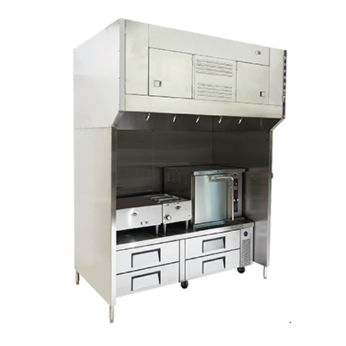 Wells WVU-72SS 76.8" W Stainless Steel 4-Stage Filtration Universal Ventless Hood - 208-240 Volts