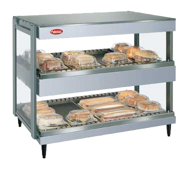 Hatco GRSDH-36D 36" W x 19.5" D Aluminum Dual Shelves Countertop Glo-Ray Merchandising Warmer - 120 Volts