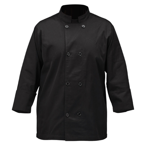 Winco UNF-6KXL Black Mulholland X-Large Chef Jacket