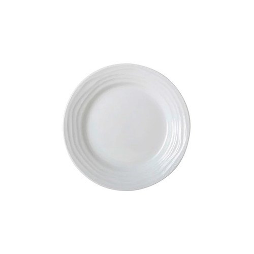 Tuxton GDP-002 6-1/4" Porcelain Porcelain White Round Plate (2 Dozen Per Case)