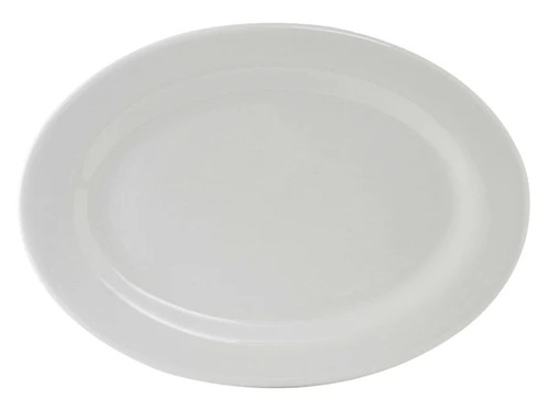Tuxton ALH-180 Porcelain Porcelain White Oval / Oblong Platter (4 Each Per Case)