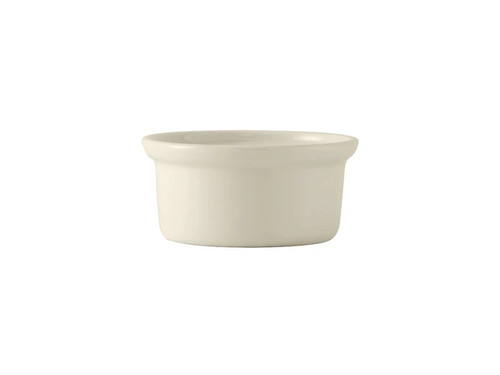 Tuxton BEB-1206 5" 9-1/2 Oz. Ceramic American White/Eggshell Round Casserole Dish (1 Dozen)