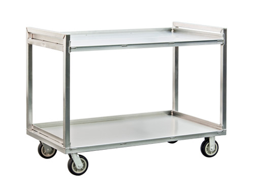 New Age 97180 29"W x 41"H x 54"D Correctional Utility Cart with 2 Open Shelves
