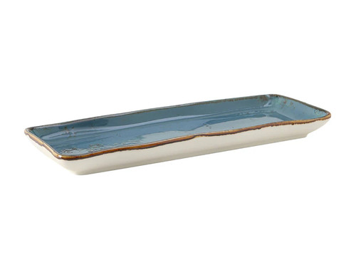 Tuxton GGE-551 Ceramic Azure Rectangular Tray (1 Dozen)