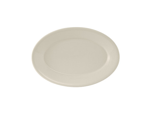 Tuxton TRE-026 Ceramic American White/Eggshell Oval / Oblong Platter (3 Dozen Per Case)