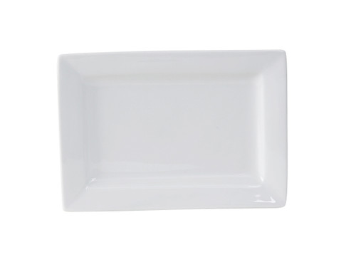 Tuxton GSP-550 Porcelain Porcelain White Rectangular Plate (1 Dozen)