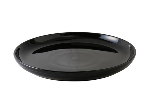 Tuxton BBA-1315 13-1/8" Ceramic Black Round Pizza/Serving Plate (6 Each Per Case)