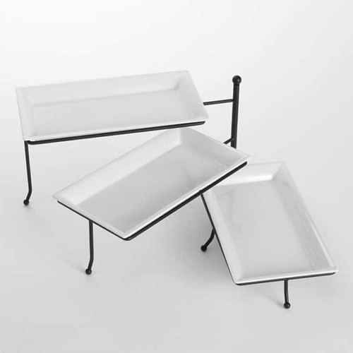 American Metalcraft TTMEL3 17.38" L x 7.5" D x 10" H Iron Stand Set