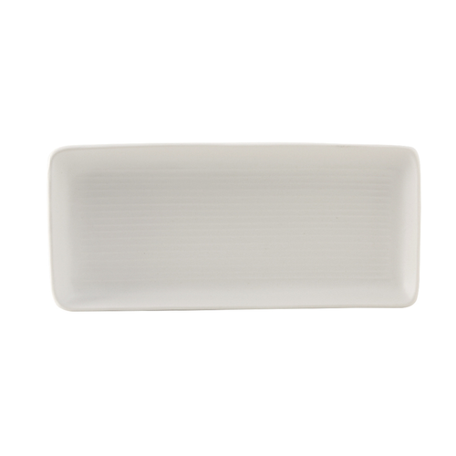 Tuxton VWZ-107Y Porcelain Matte White Rectangular Tray (1 Dozen)