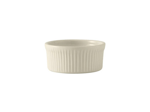 Tuxton BEX-1002 4-1/2" 10 Oz. Ceramic American White/Eggshell Round Souffl (1 Dozen)