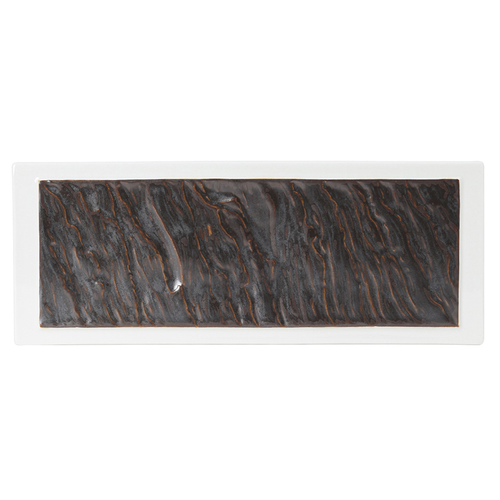 Tuxton GKP-552 China Lava/Porcelain White Rectangular Plate (6 Each Per Case)