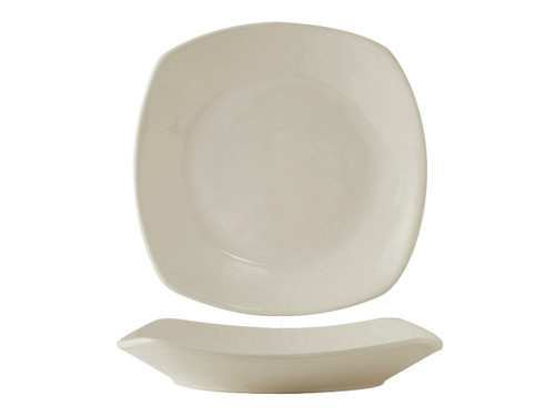 Tuxton BEH-105J 26 Oz. Ceramic American White/Eggshell Square Pasta Plate (1 Dozen)