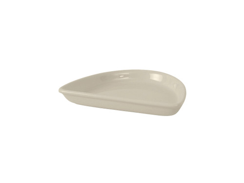 Tuxton BEZ-0702 Ceramic American White/Eggshell Crescent Half Moon Dish (2 Dozen Per Case)