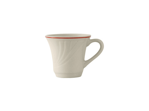 Tuxton YBF-070 3-3/8" Ceramic Eggshell With Berry Band Cup (3 Dozen Per Case)