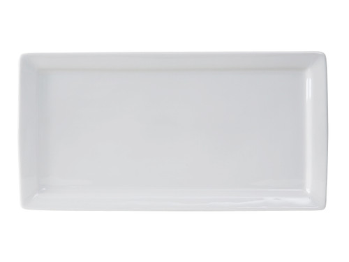 Tuxton GSP-552 Porcelain Porcelain White Rectangular Plate (6 Each Per Case)
