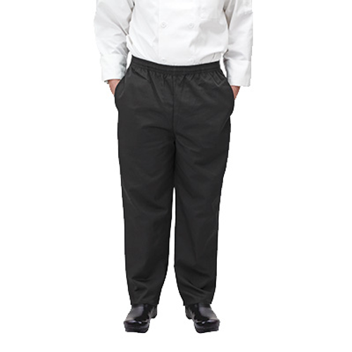 Winco UNF-2KM Black Newbury Chef Pants