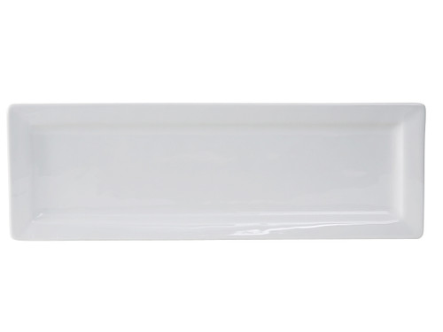 Tuxton GSP-553 Porcelain Porcelain White Rectangular Plate (1 Dozen)