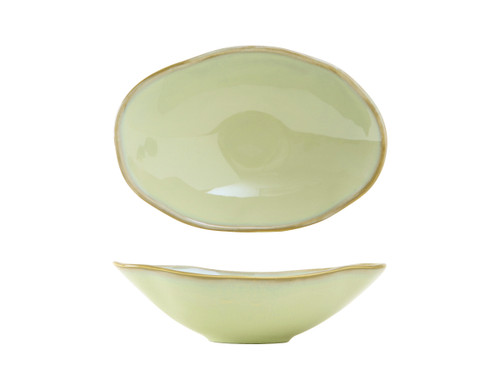 Tuxton Gas-402 11-1/2 Oz. Ceramic Sagebrush Oval Capistrano Bowl (1 Dozen)